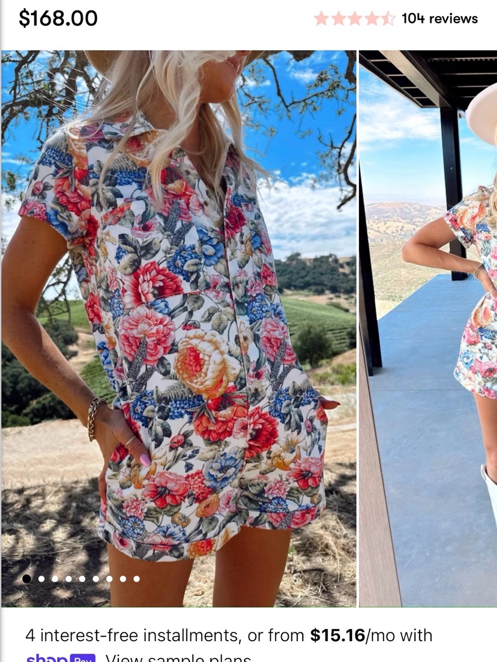 Show Me Your MuMu Multicolor Floral Button-Front romper - Picture 6 of 7